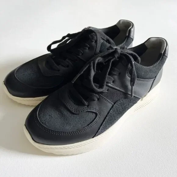 EVERLANE O By Everlane The Leather Trainer Sneaker Women Shoes Black Sz7 - Picture 6 of 12
